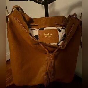 Large pebbled tan genuine leather bag